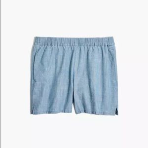 NWT Madewell Chambray Pull-On Shorts, Size XL.